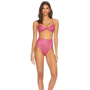 Beach Riot Camilla Top Sparkly Hot Pink